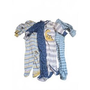 Gerber Baby Boys' 4 Pack Sleep 'N Play Footie, Dinosaur Blue, 3-6 Months
